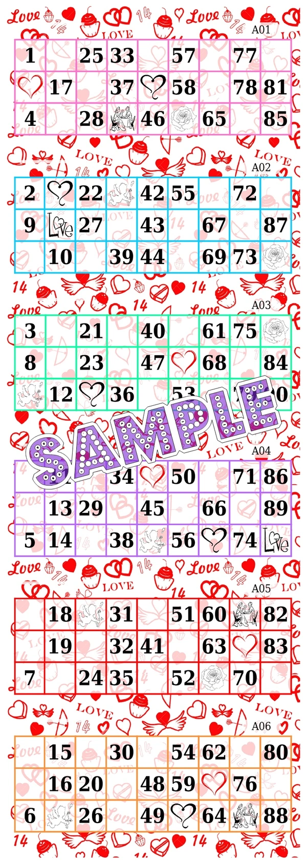 perty Romance theme Tambola Housie (list3605_1) - 100