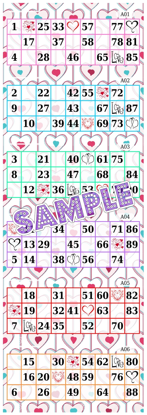 perty Romance theme Tambola Housie (list3606) - 3.9 x 10.8