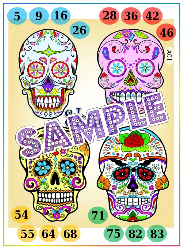 perty Skull theme Tambola Housie (list2398_1) - 48