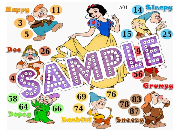 perty Snow White theme Tambola Housie (list2905_1) - 16