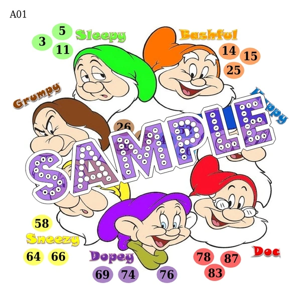 perty Snow White theme Tambola Housie (list2906_1) - 36