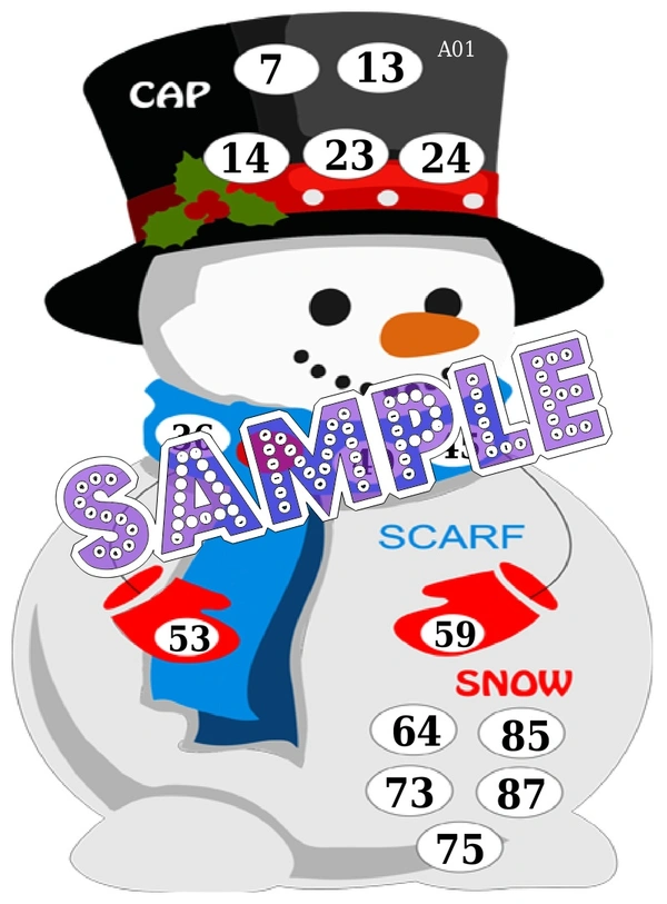 perty Snowman theme Tambola Housie (list1124_1) - 16