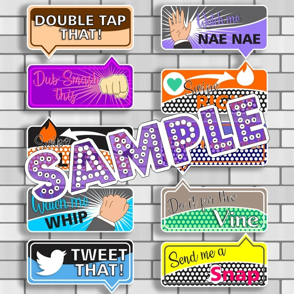 perty Social Network theme Props (list3401) - 8.9 x 5.9