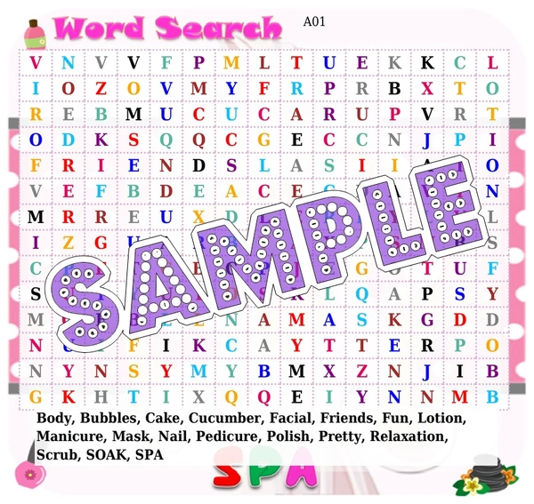 perty Spa theme Paper Games (list1727_1) - 18