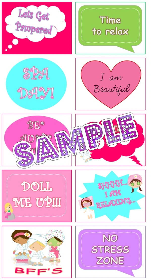 perty Spa theme Props (list1816) - 8.9 x 5.9