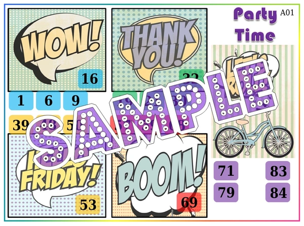 perty Speech Bubbles theme Tambola Housie (list2288_1) - 16