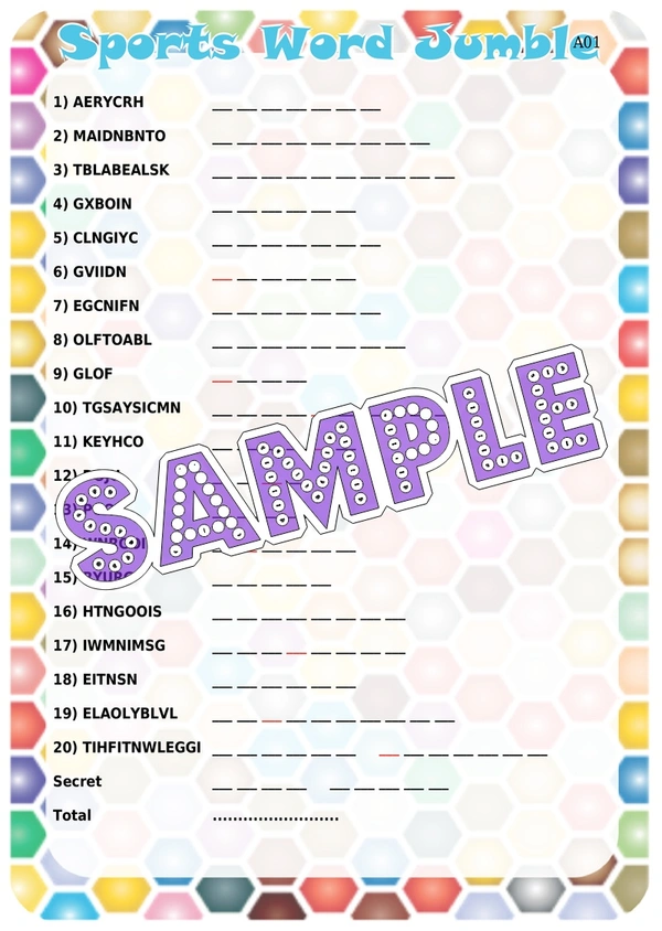 perty Sport theme Paper Games (list1735_1) - 8