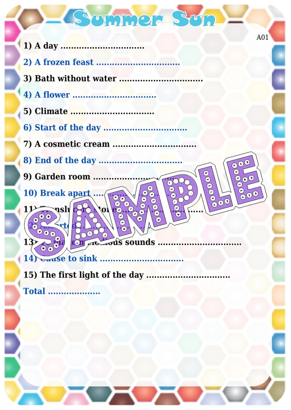 perty Summer theme Paper Games (list1649_1) - 8
