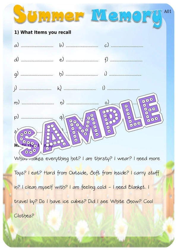 perty Summer theme Paper Games (list3633_1) - 8