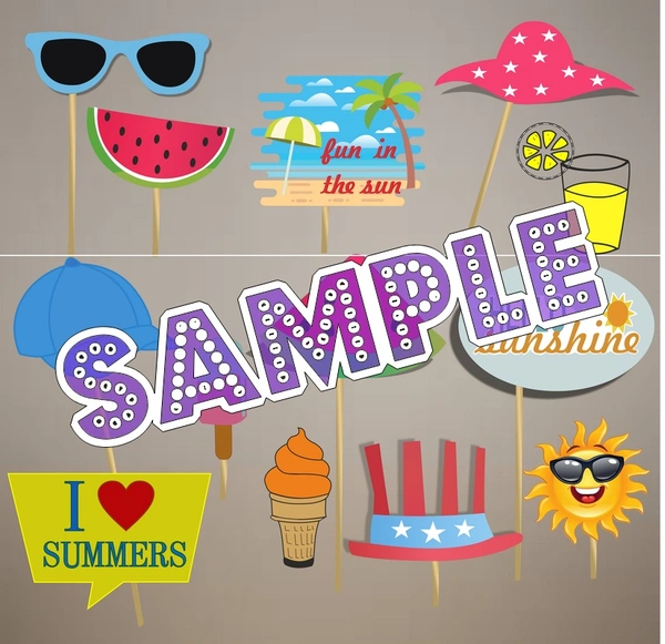 perty Summer theme Props (list1979_1) - 12.2 x 8.9