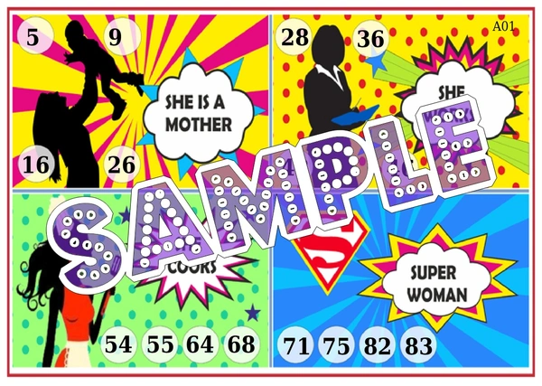 perty Super Woman theme Tambola Housie (list1288_1) - 24
