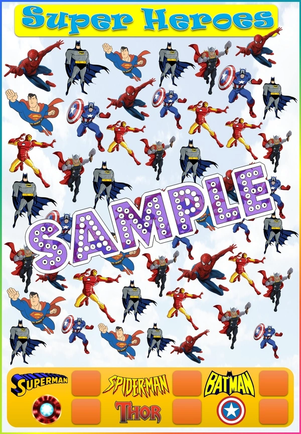 perty Superhero theme Paper Games (list1601_1) - 12
