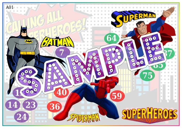 perty Superhero theme Tambola Housie (list2175_1) - 24