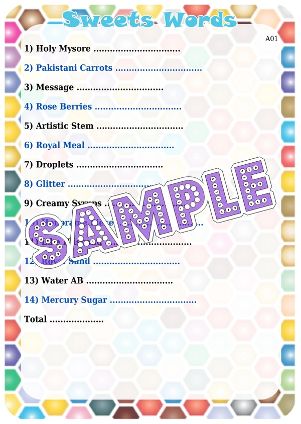 perty Sweets theme Paper Games (list1682_1) - 8
