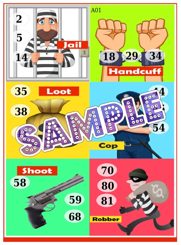 perty Thief Police theme Tambola Housie (list1195_1) - 24
