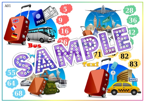 perty Travel theme Tambola Housie (list2417_1) - 24