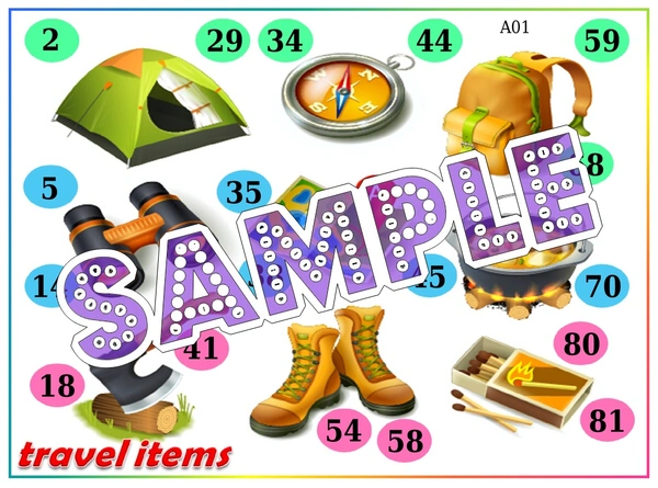 perty Travel theme Tambola Housie (list2419_1) - 24