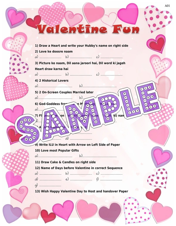 perty Valentine theme Paper Games (list805_1) - 12