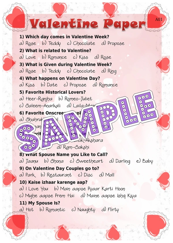 perty Valentine theme Paper Games (list806_1) - 8