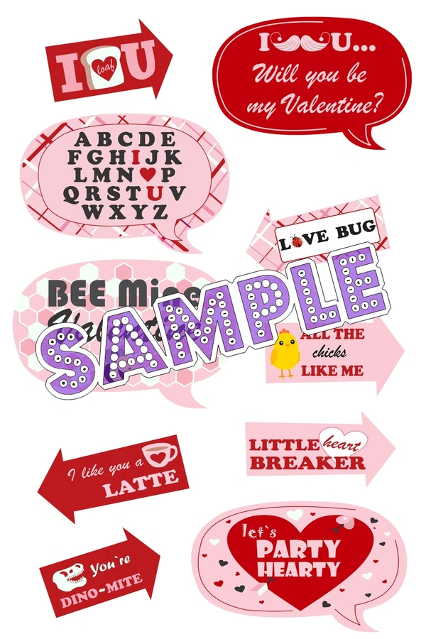 perty Valentine theme Props (list1833) - 6 x 4.4
