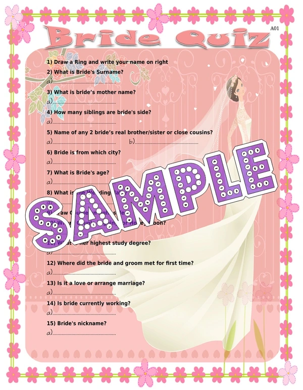 perty Wedding theme Paper Games (list820_1) - 6