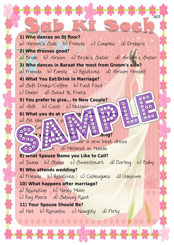 perty Wedding theme Paper Games (list822_1) - 12