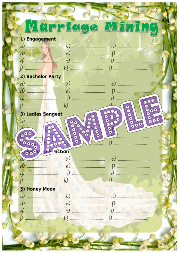 perty Wedding theme Paper Games (list823_1) - 12