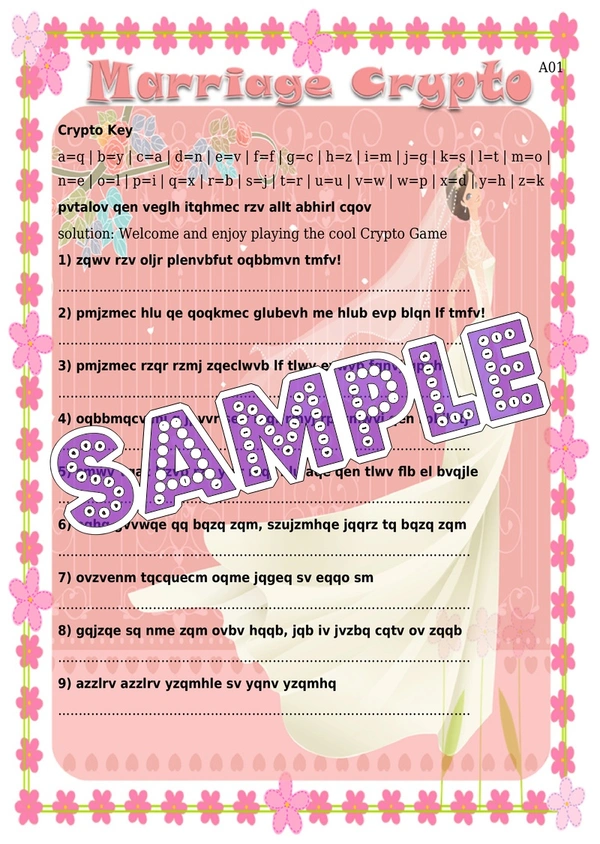 perty Wedding theme Paper Games (list825_1) - 8