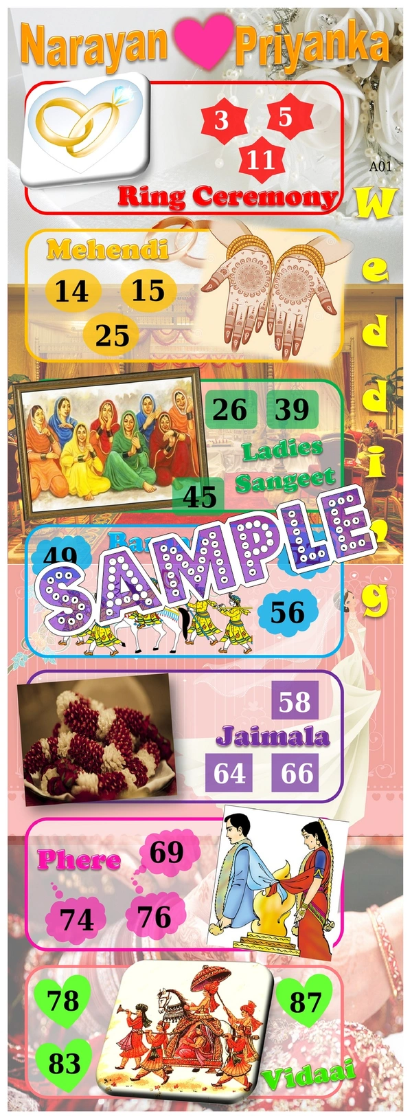 perty Wedding theme Tambola Housie (list2450_1) - 8