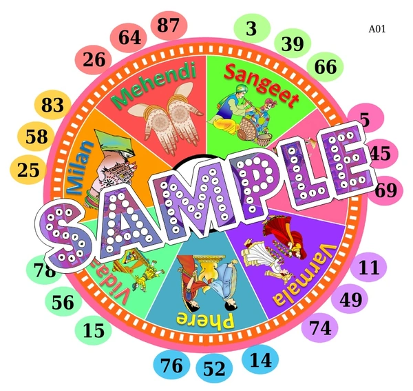 perty Wedding theme Tambola Housie (list2508_1) - 18