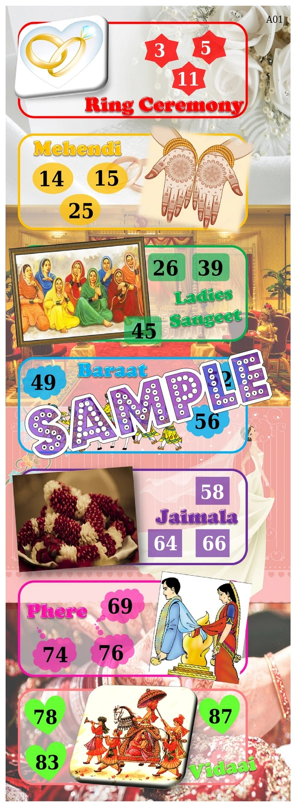 perty Wedding theme Tambola Housie (list657_2) - 24