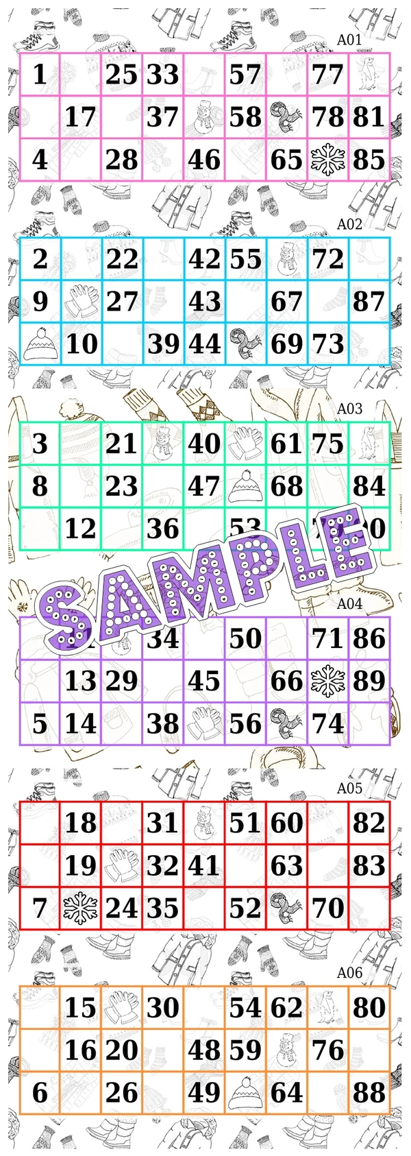 perty Winter theme Tambola Housie (list3541_1) - 3.9 x 10.8