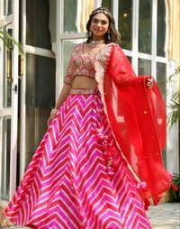 Beautiful Lehenga Choli And Attached Dupatta - Free, Magenta / Fuchsia