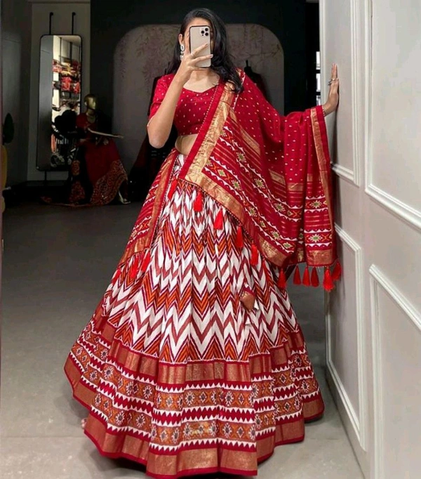 Beautiful Lehenga Choli And Attached Dupatta  - Free, Red