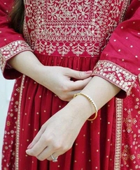  Rayon Naira Cut Kurtis With pant And Dupatta  - XL, Red