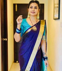 Litchi Silk Sarees With Blouse Piece - Blue, Free