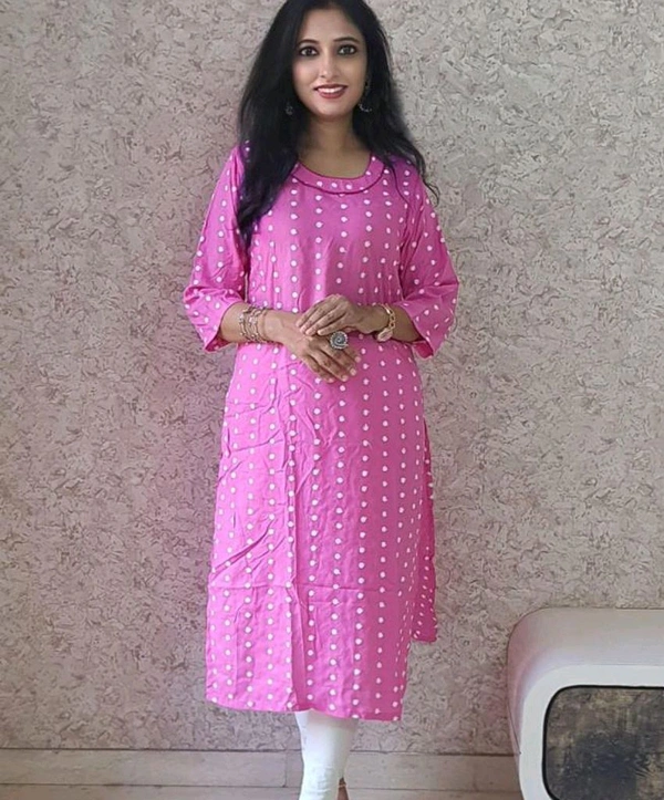 Women's Party Wear Kurti - Magenta / Fuchsia, M