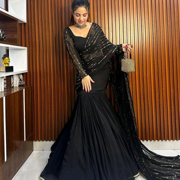 Embroidery Lehenga Choli for Women - Free, Black