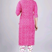  Women Kurtis With Pant Sets - Pink Flamingo, 4XL