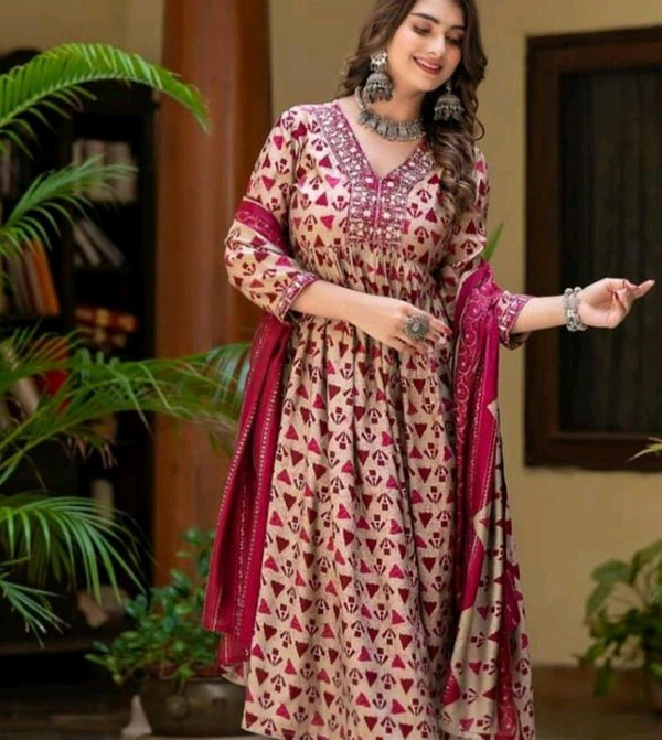 Festival Special Kurti And Pant With Dupatta Set - Sundown, L