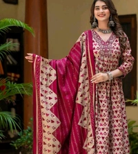 Festival Special Kurti And Pant With Dupatta Set - Sundown, M
