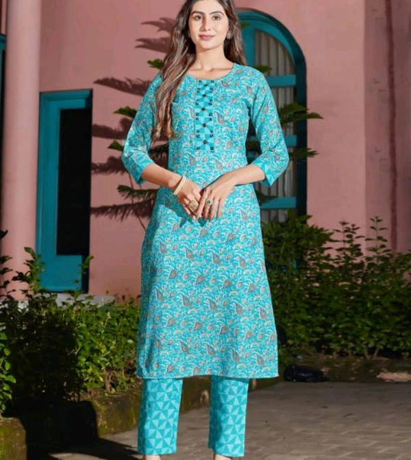 Bindiya Women's Kurta Pant Set - Pelorous, L