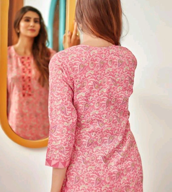 Bindiya Women's Kurta Pant Set - Tickle Me Pink, XXL