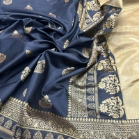 Banarasi Soft Silk Sarees With Blouse Piece - Black