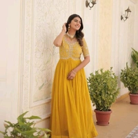Royal Elegance Luxury Gown - Yellow, XXL