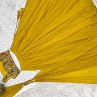 Elegant Georgette Lehenga Choli For Women  - Yellow, S