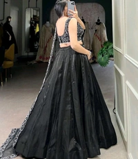 Beautiful Wedding Wear Lehenga Choli - Black, Free