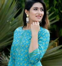 Rayon Kurti with Pant Set for Women - Teal, XL