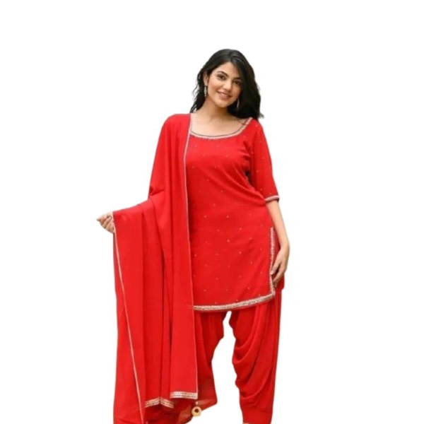 Embroidery Rayon Kurti For Women  - Red, XXL