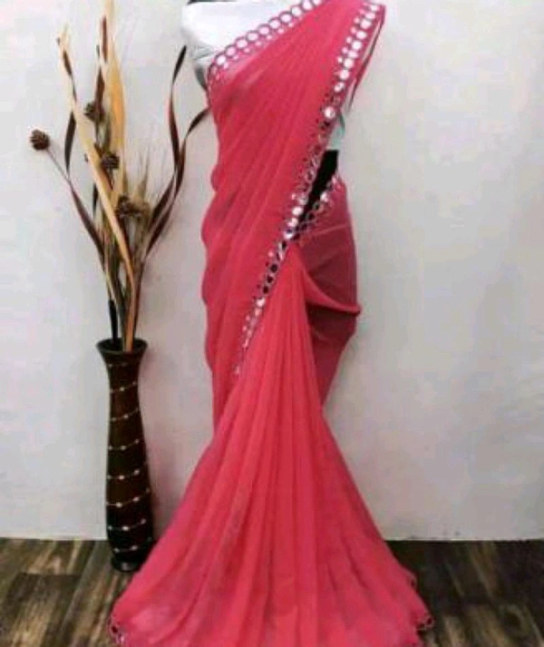 Elegant Georgette Saree With Blouse Piece  - Free, Mona Lisa